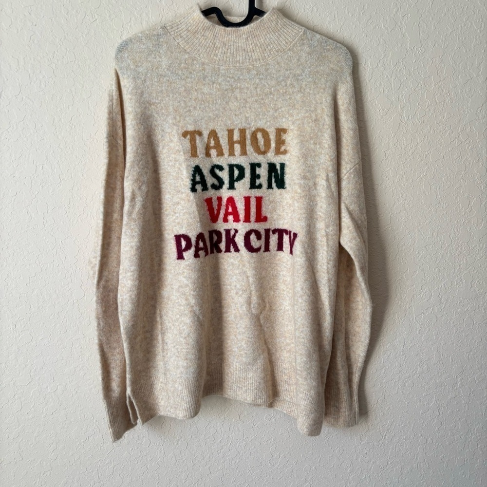 Lou & Grey | Women's Soft Cozy Ski City Sweater Size Small NWT Aspen Vail Tahoe - Picture 3 of 9
